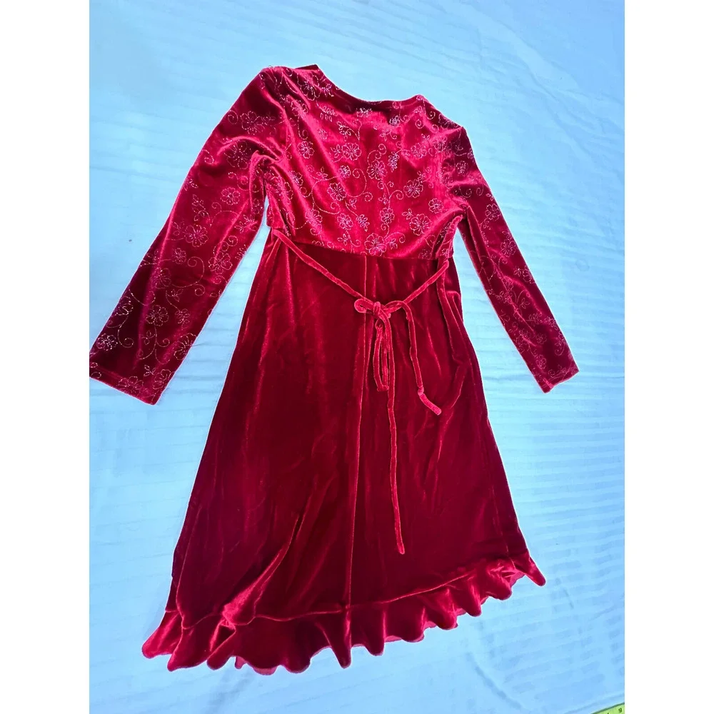 🍎🍎🍎  AMY BYER GIRLS VELOUR DRESS SIZE 6X 🍎🍎🍎 - Picture 5 of 5